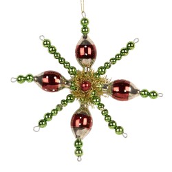 Clayre & Eef Kersthanger 16x3x16 cm Groen Glas