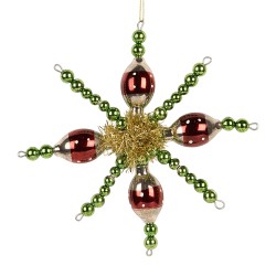 Clayre & Eef Kersthanger 16x3x16 cm Groen Glas