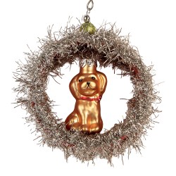 Clayre & Eef Kersthanger 8x4x9 cm Zilverkleurig Glas