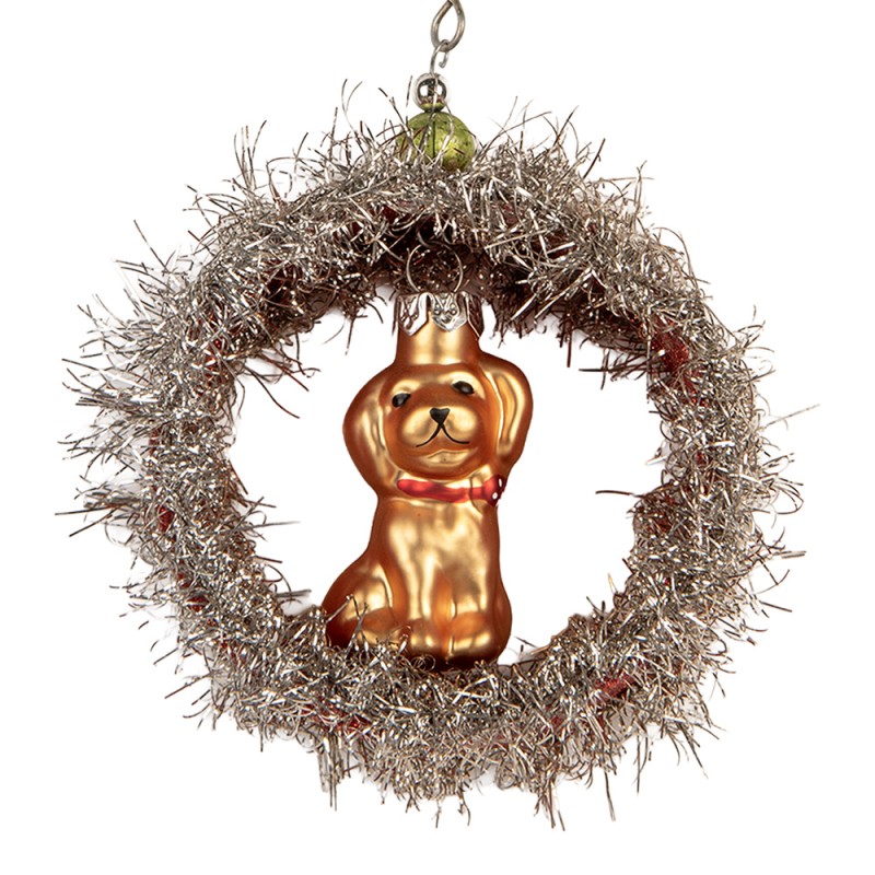 Clayre & Eef Kersthanger 8x4x9 cm Zilverkleurig Glas