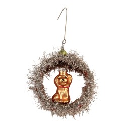 Clayre & Eef Kersthanger 8x4x9 cm Zilverkleurig Glas