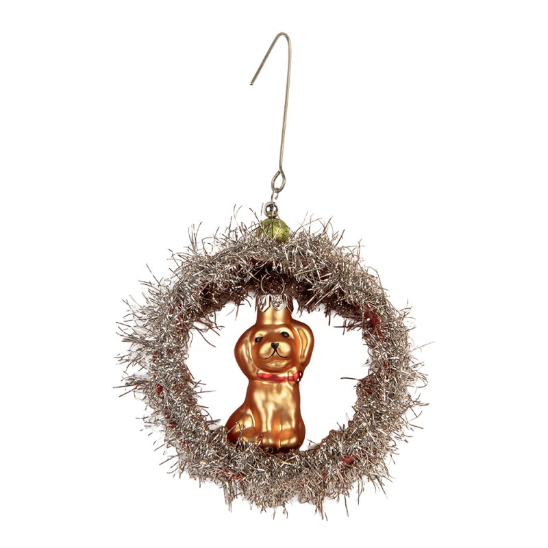 Clayre & Eef Kersthanger 8x4x9 cm Zilverkleurig Glas