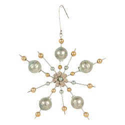 Clayre & Eef Kersthanger 17x3x17 cm Goudkleurig Glas