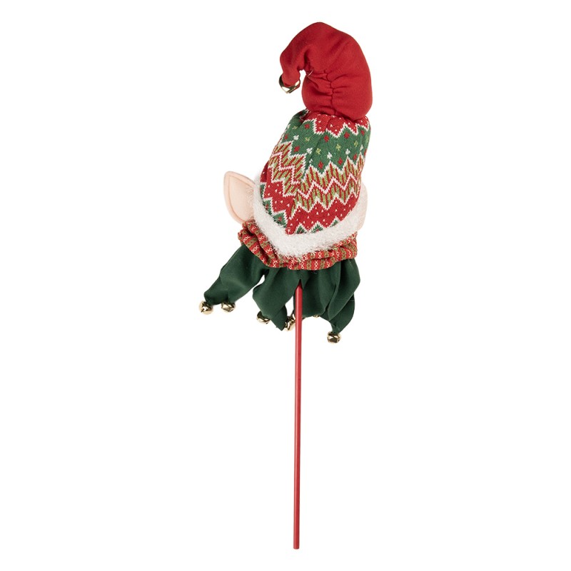 Clayre & Eef Christmas Decoration Elf 20x18x75 cm Red Wood