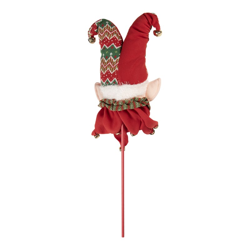 Clayre & Eef Christmas Decoration Elf 20x15x80 cm Red Wood