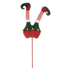 Clayre & Eef Christmas Decoration Elf legs 22x10x80 cm Green Wood