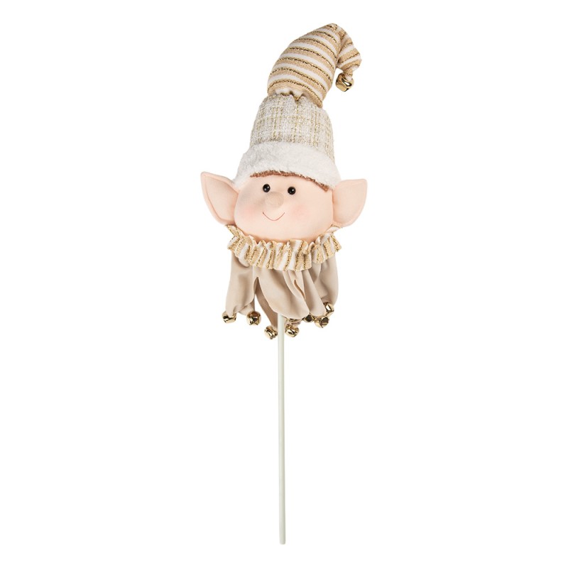 Clayre & Eef Christmas Decoration Elf 18x15x80 cm Beige Wood