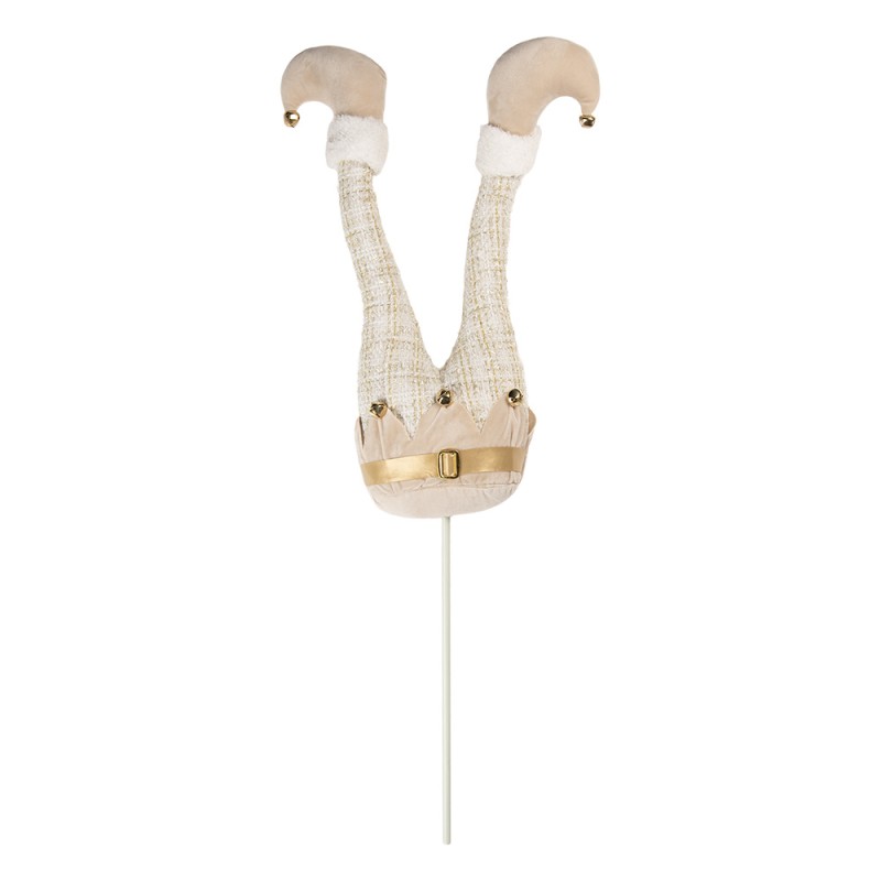 Clayre & Eef Christmas Decoration Elf legs 20x10x85 cm Beige Wood