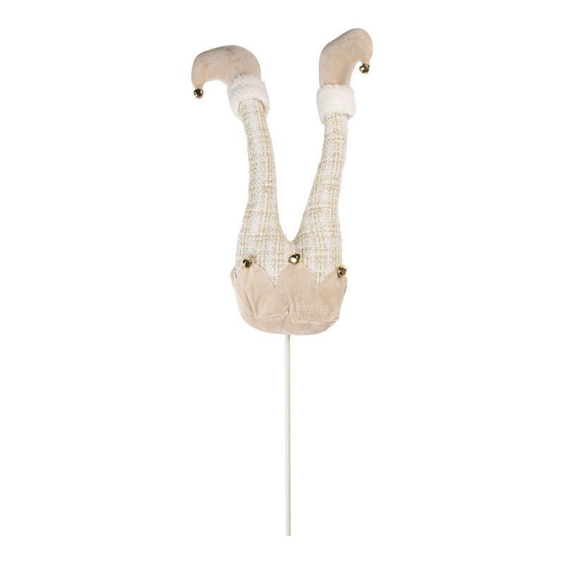 Clayre & Eef Christmas Decoration Elf legs 20x10x85 cm Beige Wood