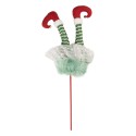 Clayre & Eef Christmas Decoration Elf legs 22x10x75 cm Green Wood