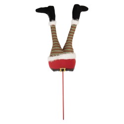 Clayre & Eef Christmas Decoration Elf legs 20x10x82 cm Red Wood