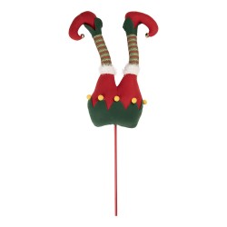 Clayre & Eef Christmas Decoration Elf legs 24x10x80 cm Green Wood