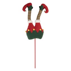 Clayre & Eef Christmas Decoration Elf legs 24x10x80 cm Green Wood