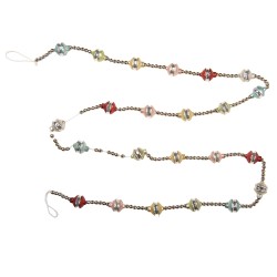 Clayre & Eef Decoration Christmas Garland Ø 2x180 cm Silver colored Glass