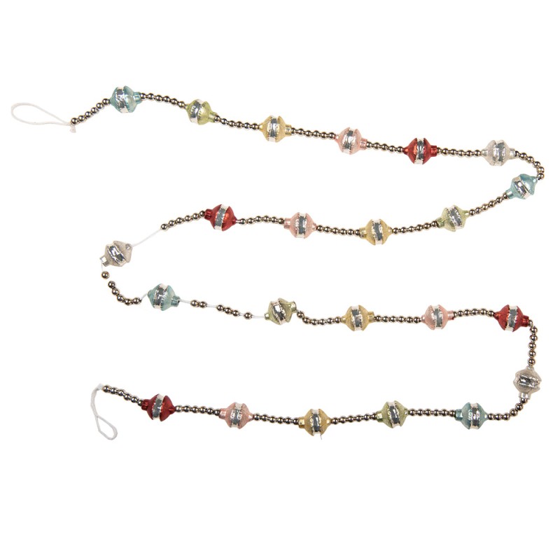 Clayre & Eef Decoration Christmas Garland Ø 2x180 cm Silver colored Glass