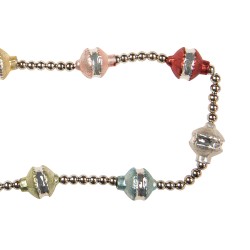 Clayre & Eef Decoration Christmas Garland Ø 2x180 cm Silver colored Glass