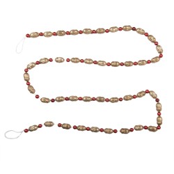 Clayre & Eef Decoration Christmas Garland Ø 2x180 cm Gold colored Glass