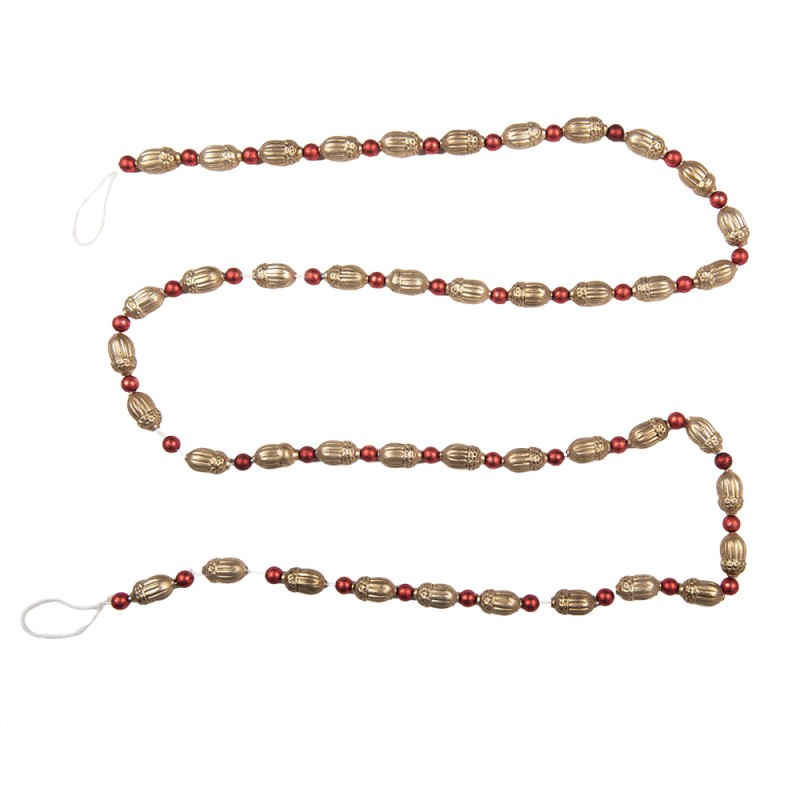 Clayre & Eef Decoration Christmas Garland Ø 2x180 cm Gold colored Glass