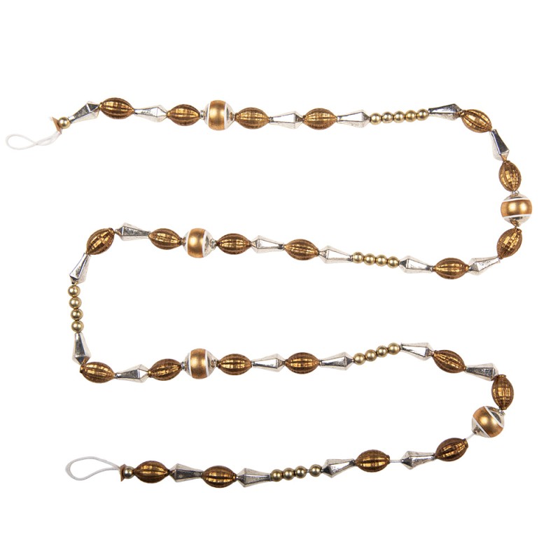 Clayre & Eef Decoration Christmas Garland Ø 2x180 cm Gold colored Glass