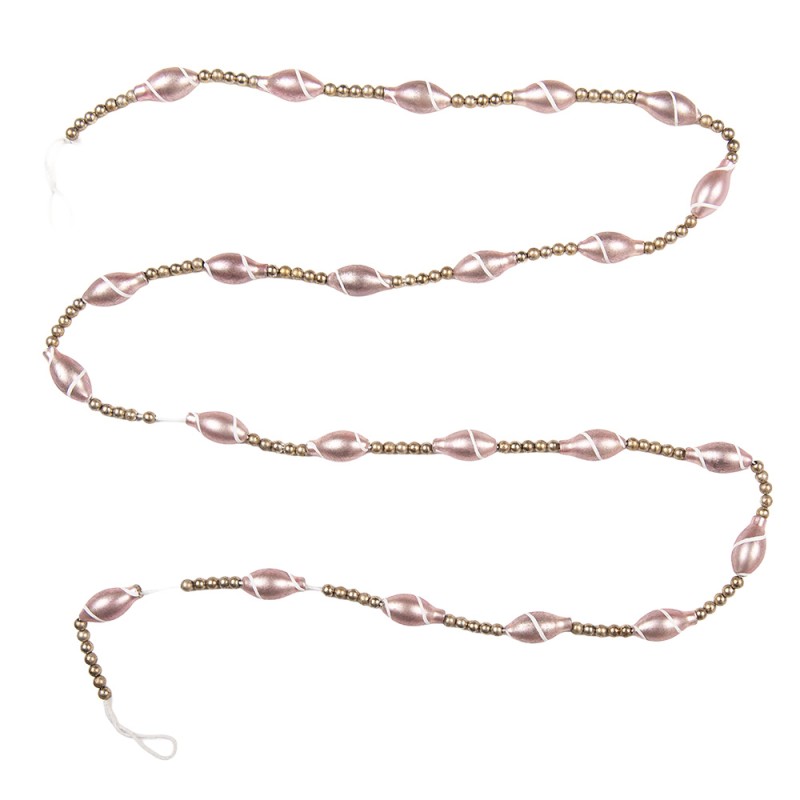 Clayre & Eef Decoration Christmas Garland Ø 2x180 cm Silver colored Glass