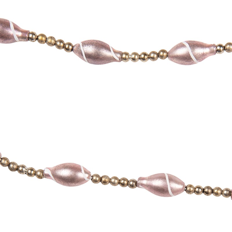 Clayre & Eef Decoration Christmas Garland Ø 2x180 cm Silver colored Glass