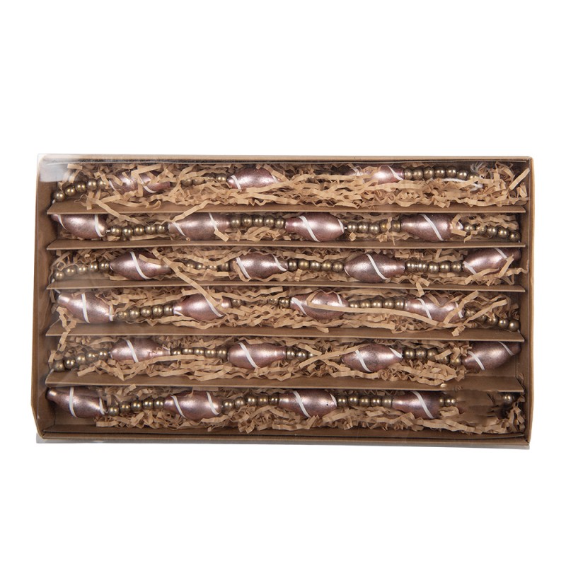 Clayre & Eef Decoration Christmas Garland Ø 2x180 cm Silver colored Glass