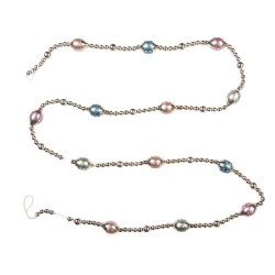 Clayre & Eef Decoration Christmas Garland Ø 2x180 cm Silver colored Glass