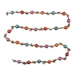 Clayre & Eef Decoration Christmas Garland Ø 2x180 cm Silver colored Glass