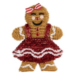 Clayre & Eef Décoration de Noël Bonhomme en pain d‘épice 22x4x28 cm Marron Plastique