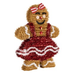 Clayre & Eef Décoration de Noël Bonhomme en pain d‘épice 22x4x28 cm Marron Plastique