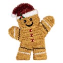Clayre & Eef Décoration de Noël Bonhomme en pain d‘épice 25x4x30 cm Marron Plastique