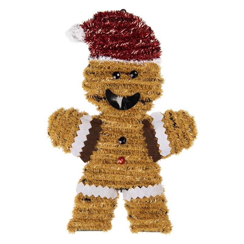 Clayre & Eef Ornamento Natalizio Uomo di pan di zenzero 22x2x33 cm Marrone Plastica