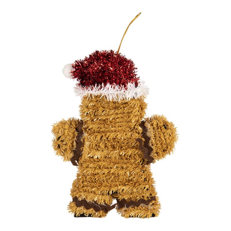 Clayre & Eef Ornamento Natalizio Uomo di pan di zenzero 12x3x16 cm Marrone Plastica