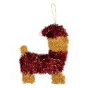 Clayre & Eef Christmas Ornament Dog 13x7x15 cm Brown Plastic