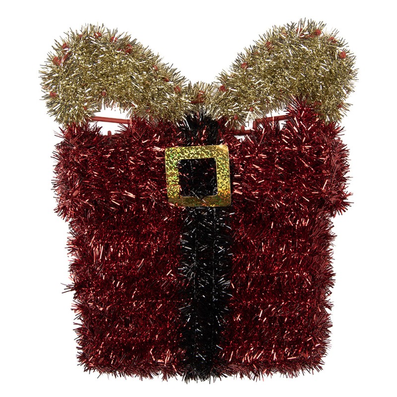 Clayre & Eef Weihnachtsanhänger Geschenk 26x5x30 cm Rot Kunststoff