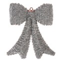 Clayre & Eef Decoration Bow 35x4x42 cm Silver colored Plastic