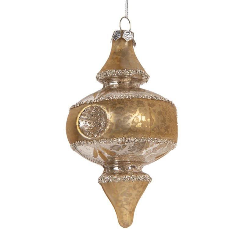 Clayre & Eef Boule de Noël Ø 7x13 cm Couleur or Verre