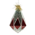 Clayre & Eef Boule de Noël Ø 8x12 cm Couleur argent Verre