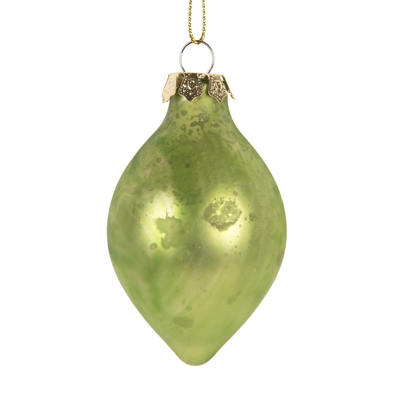 Clayre & Eef Palla di natale Ø 5x8 cm Verde Vetro