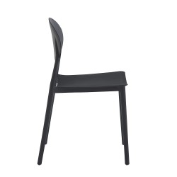 Clayre & Eef Dining Chair 41x42x81 cm Black Plastic