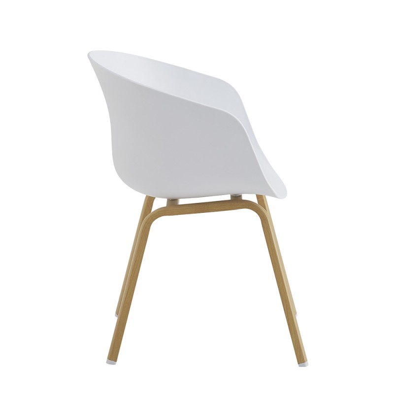 Clayre & Eef Dining Chair 54x51x82 cm White Metal