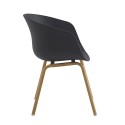 Clayre & Eef Dining Chair 54x51x82 cm Black Metal