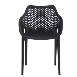 Clayre & Eef Dining Chair 55x52x81 cm Black Plastic