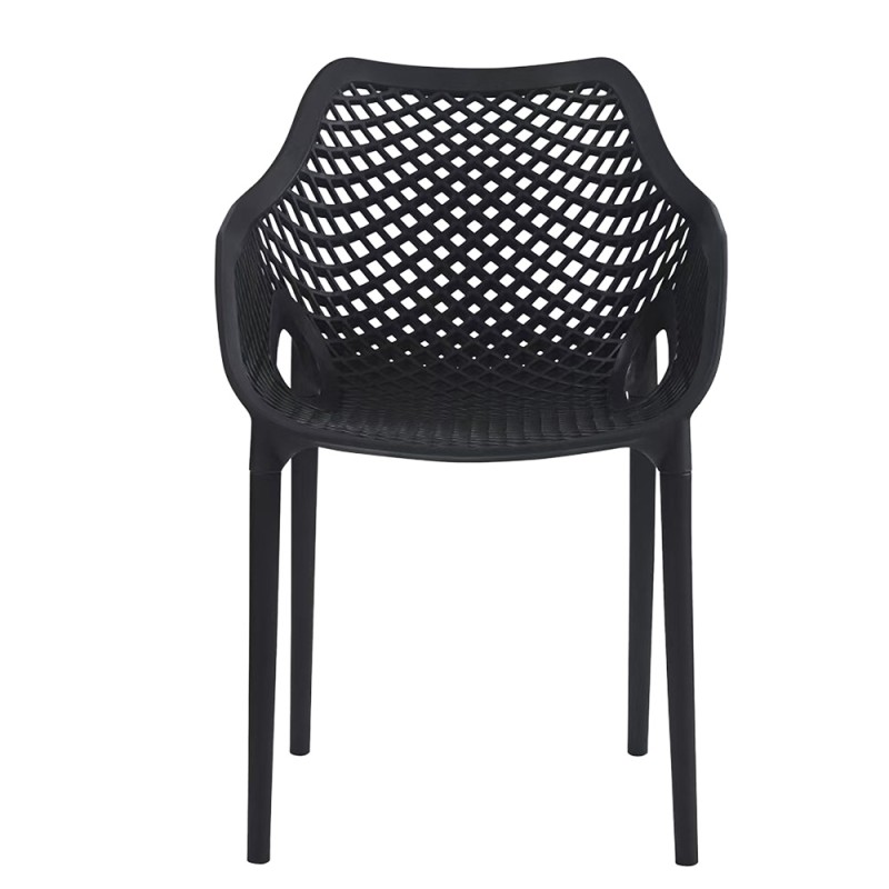 Clayre & Eef Dining Chair 55x52x81 cm Black Plastic