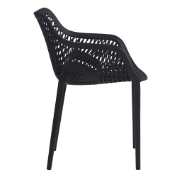 Clayre & Eef Dining Chair 55x52x81 cm Black Plastic