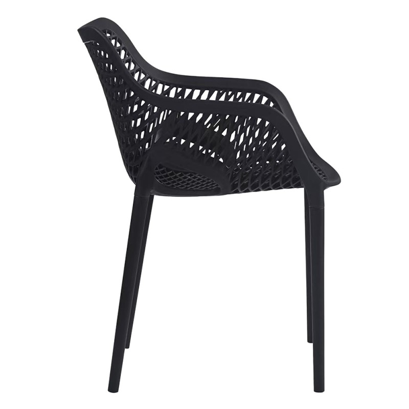 Clayre & Eef Dining Chair 55x52x81 cm Black Plastic