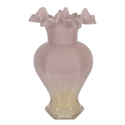 Clayre & Eef Vase Ø 14x25 cm Rosa Glas