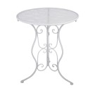 Clayre & Eef Bistro Set Bistro Table Bistro Chair Set of 3 Ø 60x70 / 50x40x93 cm White Metal