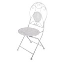 Clayre & Eef Bistro Set Bistro Table Bistro Chair Set of 3 Ø 60x70 / 50x40x93 cm White Metal