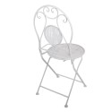 Clayre & Eef Bistro Set Bistro Table Bistro Chair Set of 3 Ø 60x70 / 50x40x93 cm White Metal